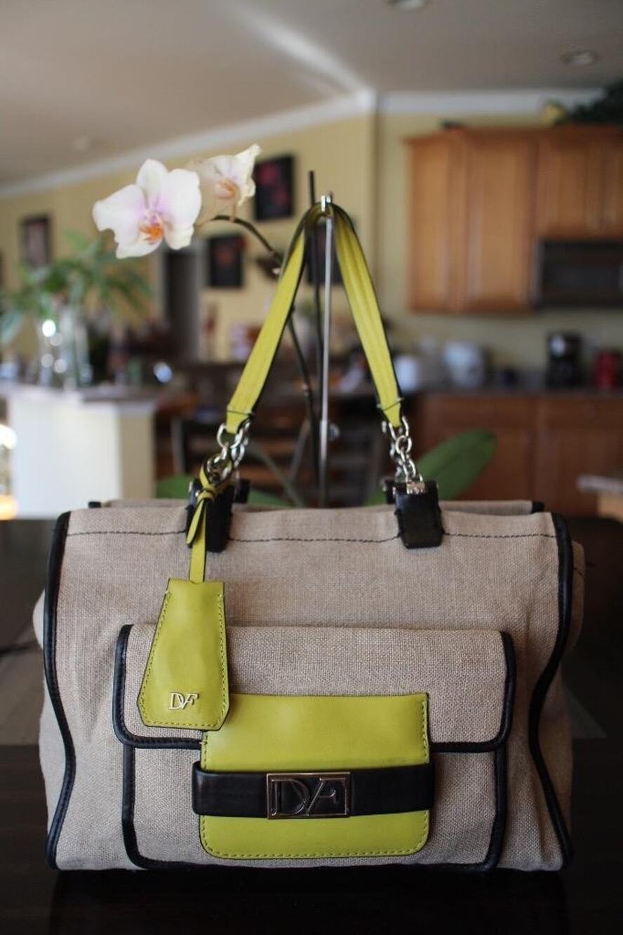 DIANE VON FURSTENBERG DVF Neon Eva Color Block Leather Tote (P300)